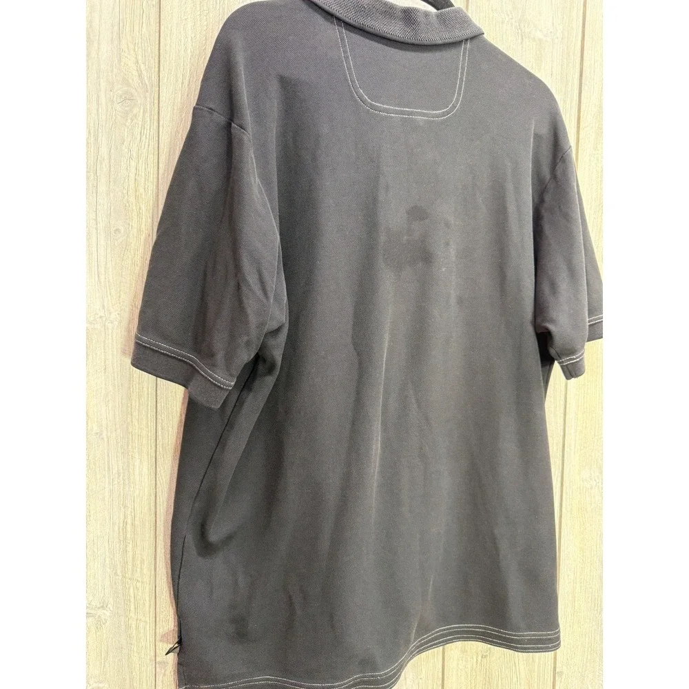 Tommy Bahama Mens Emfielder Polo Shirt Black Supima Cotton XL 154-T20856